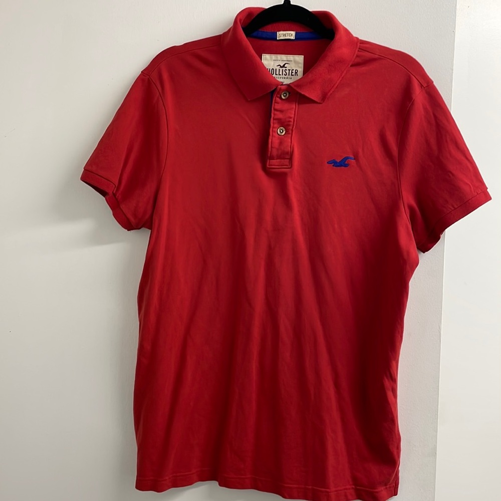 Red Hollister polo. Size large
